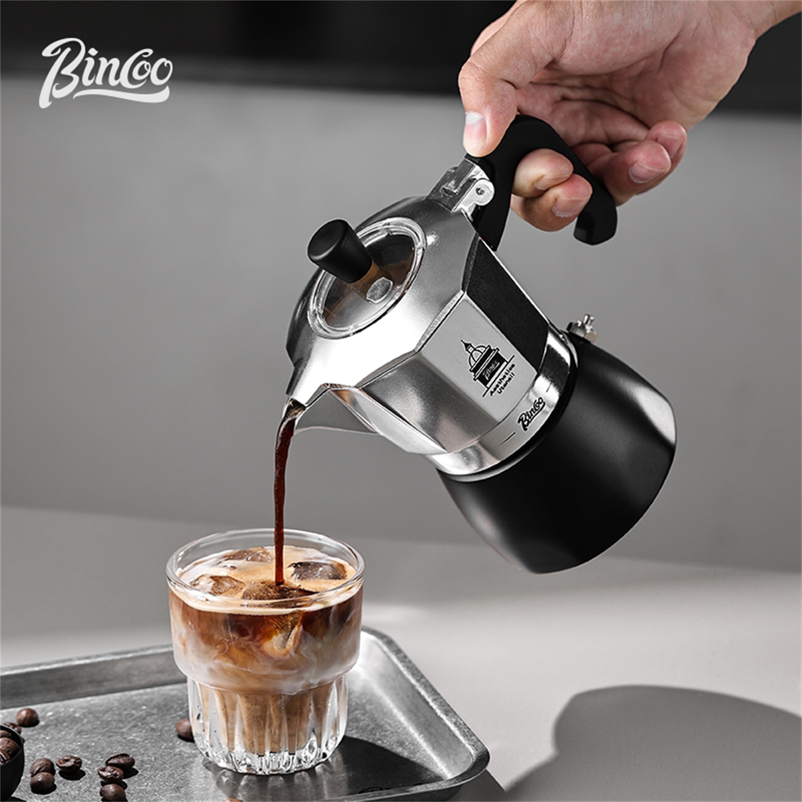 Coffee Equipment Machine - BINCOO Doppelventil-Moka-Topf, Espresso-Extraktionskaffeemaschine, tragbare Heimmaschine, Mokka-Topf,