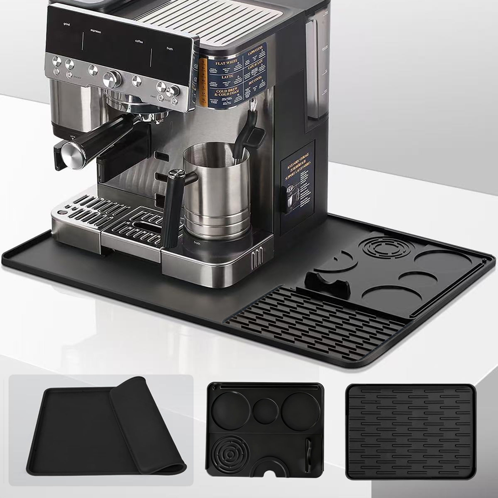 Coffee Equipment At Home - Silikon-Kaffeemaschinenmatte, 3-in-1, für die meisten Espressomaschinen